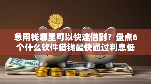 急用钱哪里可以快速借到？盘点6个什么软件借钱最快通过利息低给你参考