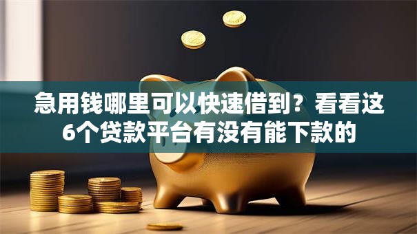 急用钱哪里可以快速借到？看看这6个贷款平台有没有能下款的