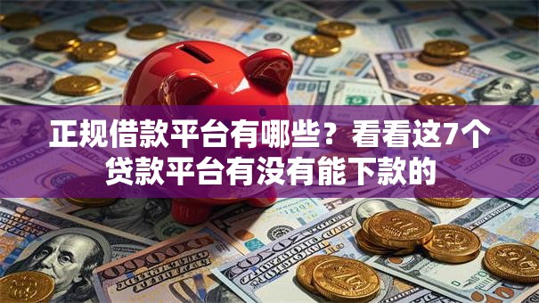 正规借款平台有哪些？看看这7个贷款平台有没有能下款的