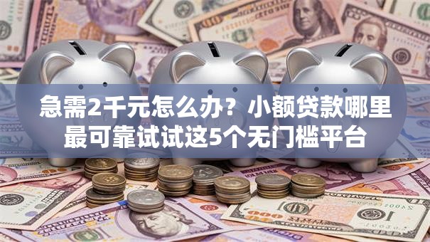 急需2千元怎么办？小额贷款哪里最可靠试试这5个无门槛平台