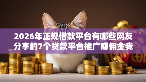 2026年正规借款平台有哪些网友分享的7个贷款平台推广赚佣金我觉得不错！