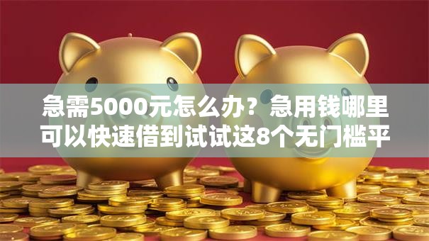 急需5000元怎么办？急用钱哪里可以快速借到试试这8个无门槛平台
