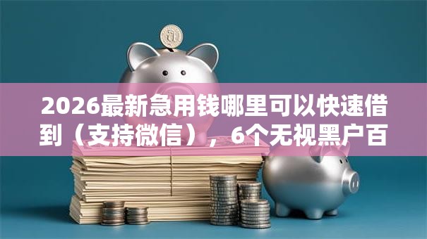 2026最新急用钱哪里可以快速借到（支持微信），6个无视黑户百分百下款平台无私分享