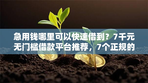 急用钱哪里可以快速借到？7千元无门槛借款平台推荐，7个正规的网贷平台盘点