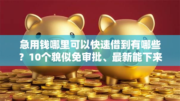 急用钱哪里可以快速借到有哪些？10个貌似免审批、最新能下来钱的平台合集