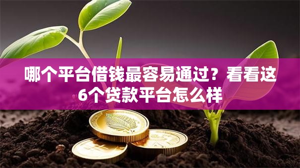 哪个平台借钱最容易通过？看看这6个贷款平台怎么样