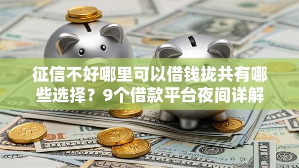 征信不好哪里可以借钱拢共有哪些选择？9个借款平台夜间详解