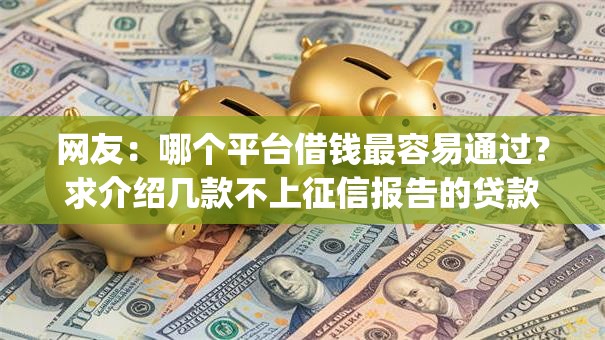 网友:哪个平台借钱最容易通过?求介绍几款不上征信报告的贷款app 网友:哪个平台借钱最容易通过?求介绍几款不上征信报告的贷款app