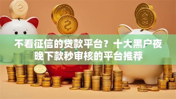 不看征信的贷款平台?十大黑户夜晚下款秒审核的平台推荐 不看征信的贷款平台?十大黑户夜晚下款秒审核的平台推荐