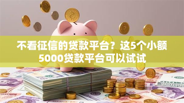 不看征信的贷款平台?这5个小额5000贷款平台可以试试 不看征信的贷款平台?这5个小额5000贷款平台可以试试