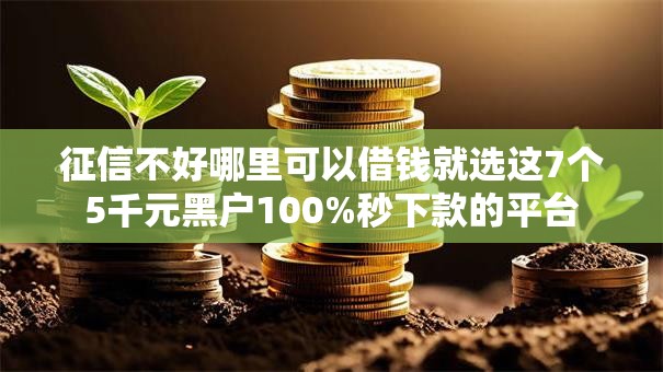 征信不好哪里可以借钱就选这7个5千元黑户100%秒下款的平台 征信不好哪里可以借钱就选这7个5千元黑户100%秒下款的平台