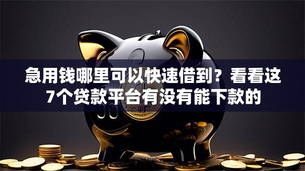 急用钱哪里可以快速借到?看看这7个贷款平台有没有能下款的 急用钱哪里可以快速借到?看看这7个贷款平台有没有能下款的