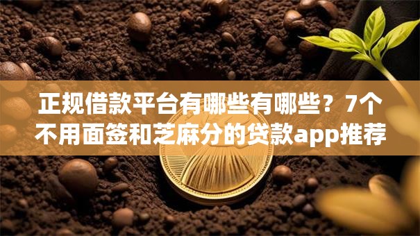 正规借款平台有哪些有哪些？7个不用面签和芝麻分的贷款app推荐给你