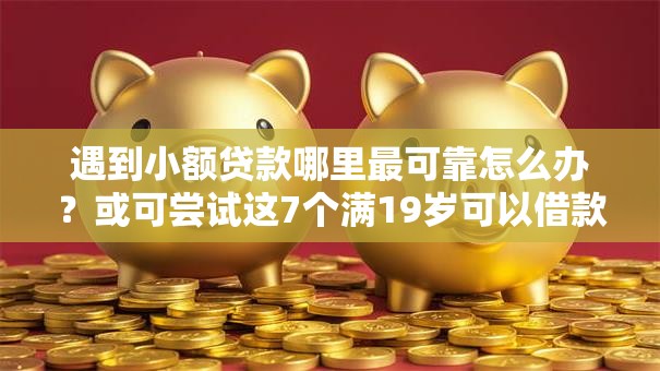 遇到小额贷款哪里最可靠怎么办?或可尝试这7个满19岁可以借款的软件 遇到小额贷款哪里最可靠怎么办?或可尝试这7个满19岁可以借款的软件