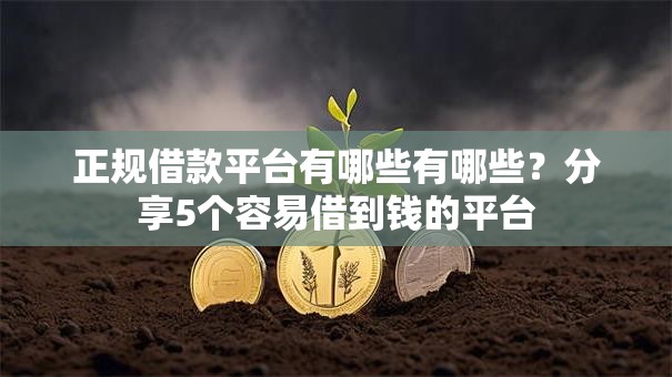正规借款平台有哪些有哪些?分享5个容易借到钱的平台 正规借款平台有哪些有哪些?分享5个容易借到钱的平台