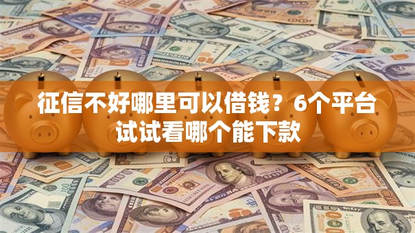 征信不好哪里可以借钱？6个平台试试看哪个能下款