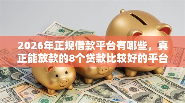 2026年正规借款平台有哪些，真正能放款的8个贷款比较好的平台推荐