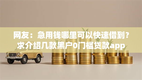 网友：急用钱哪里可以快速借到？求介绍几款黑户0门槛贷款app