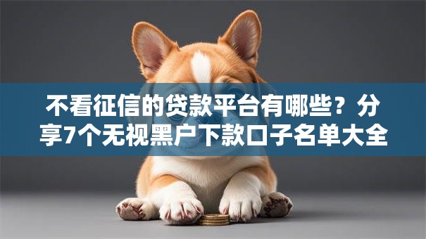 不看征信的贷款平台有哪些？分享7个无视黑户下款口子名单大全