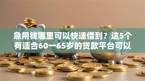 急用钱哪里可以快速借到？这5个有适合60一65岁的贷款平台可以试试