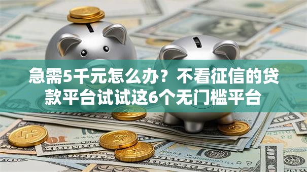 急需5千元怎么办？不看征信的贷款平台试试这6个无门槛平台