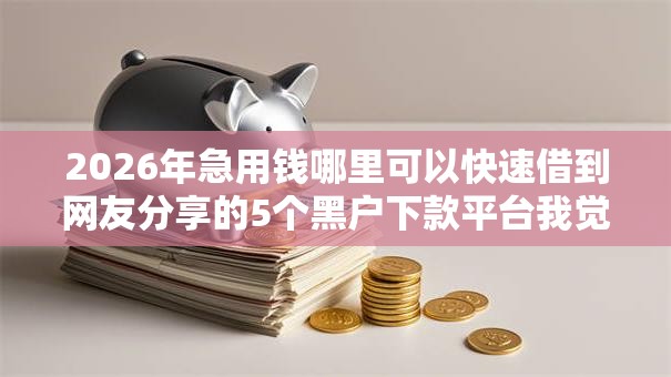 2026年急用钱哪里可以快速借到网友分享的5个黑户下款平台我觉得不错！