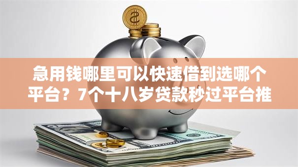 急用钱哪里可以快速借到选哪个平台？7个十八岁贷款秒过平台推荐
