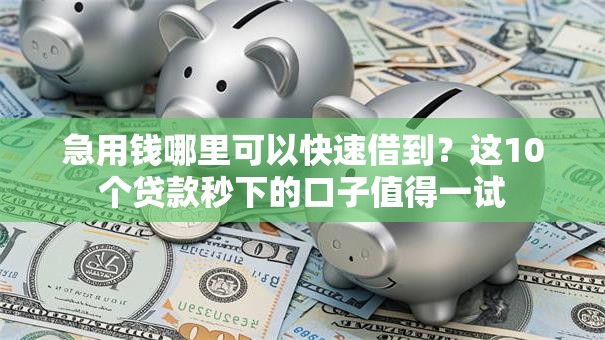 急用钱哪里可以快速借到？这10个贷款秒下的口子值得一试