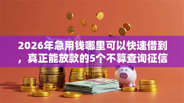 2026年急用钱哪里可以快速借到，真正能放款的5个不算查询征信次数的平台推荐
