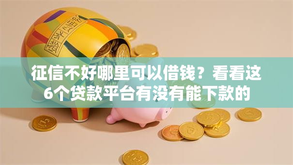 征信不好哪里可以借钱？看看这6个贷款平台有没有能下款的