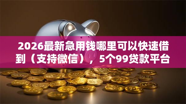2026最新急用钱哪里可以快速借到(支持微信),5个99贷款平台无私分享 2026最新急用钱哪里可以快速借到(支持微信),5个99贷款平台无私分享