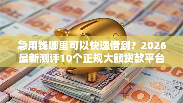 急用钱哪里可以快速借到？2026最新测评10个正规大额贷款平台