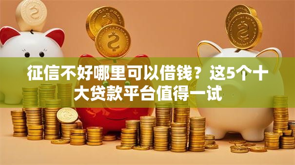 征信不好哪里可以借钱？这5个十大贷款平台值得一试