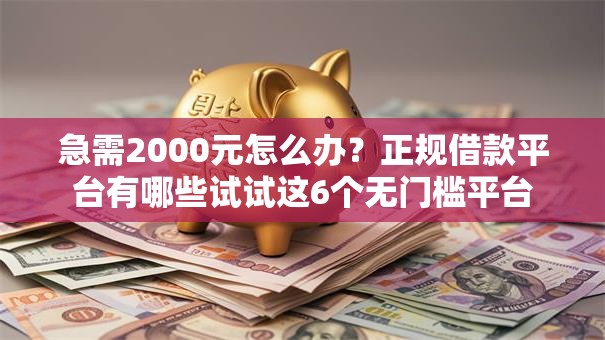 急需2000元怎么办？正规借款平台有哪些试试这6个无门槛平台