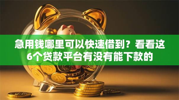 急用钱哪里可以快速借到?看看这6个贷款平台有没有能下款的 急用钱哪里可以快速借到?看看这6个贷款平台有没有能下款的