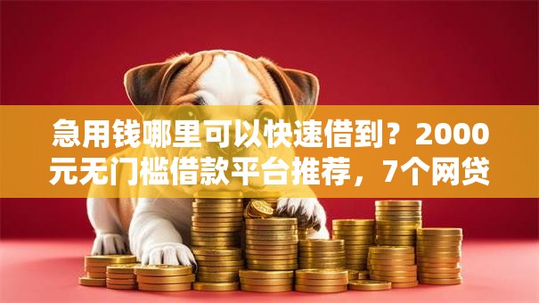 急用钱哪里可以快速借到？2000元无门槛借款平台推荐，7个网贷平台排名不分先后前100名盘点