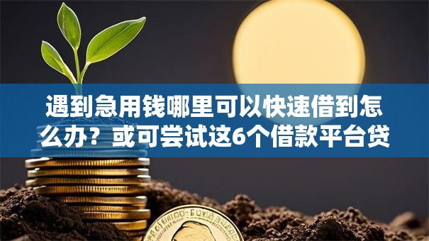 遇到急用钱哪里可以快速借到怎么办?或可尝试这6个借款平台贷款好通过 遇到急用钱哪里可以快速借到怎么办?或可尝试这6个借款平台贷款好通过