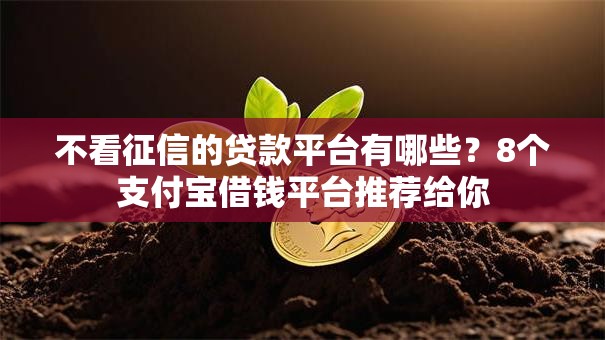 不看征信的贷款平台有哪些？8个支付宝借钱平台推荐给你