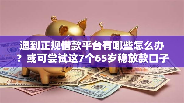 遇到正规借款平台有哪些怎么办？或可尝试这7个65岁稳放款口子的年龄要求