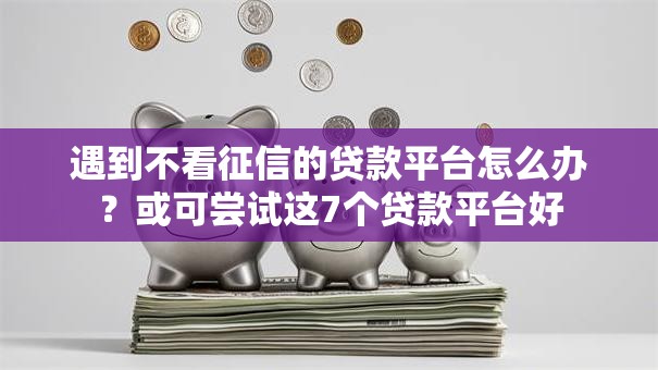 遇到不看征信的贷款平台怎么办？或可尝试这7个贷款平台好