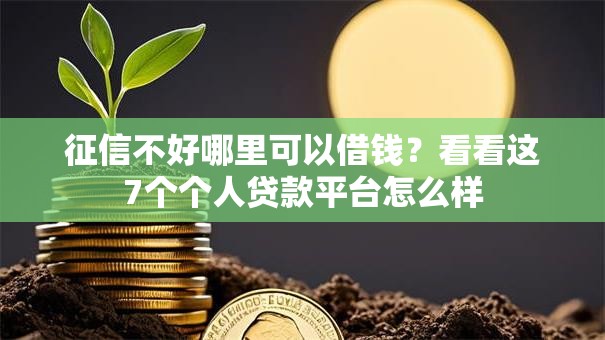 征信不好哪里可以借钱?看看这7个个人贷款平台怎么样 征信不好哪里可以借钱?看看这7个个人贷款平台怎么样