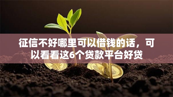征信不好哪里可以借钱的话,可以看看这6个贷款平台好贷 征信不好哪里可以借钱的话,可以看看这6个贷款平台好贷