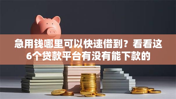 急用钱哪里可以快速借到？看看这6个贷款平台有没有能下款的