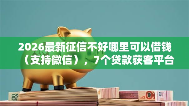 2026最新征信不好哪里可以借钱(支持微信),7个贷款获客平台无私分享 2026最新征信不好哪里可以借钱(支持微信),7个贷款获客平台无私分享