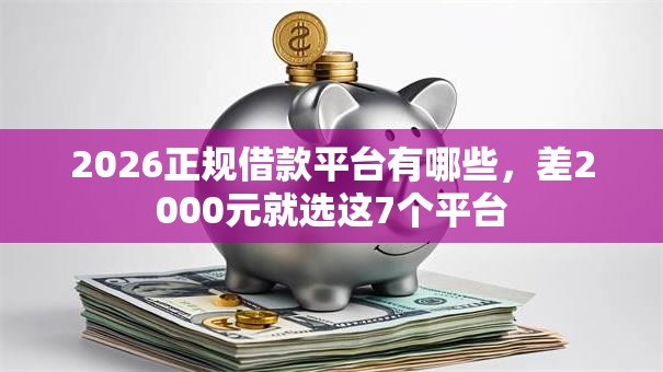 2026正规借款平台有哪些，差2000元就选这7个平台