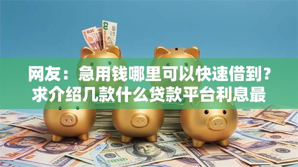网友:急用钱哪里可以快速借到?求介绍几款什么贷款平台利息最低 网友:急用钱哪里可以快速借到?求介绍几款什么贷款平台利息最低