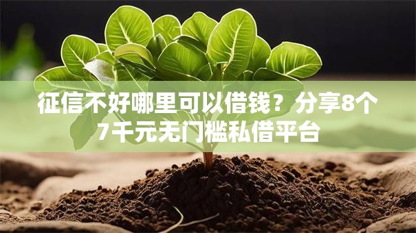 征信不好哪里可以借钱？分享8个7千元无门槛私借平台