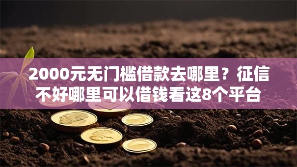 2000元无门槛借款去哪里?征信不好哪里可以借钱看这8个平台 2000元无门槛借款去哪里?征信不好哪里可以借钱看这8个平台