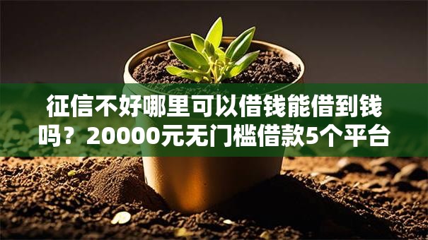 征信不好哪里可以借钱能借到钱吗?20000元无门槛借款5个平台推荐 征信不好哪里可以借钱能借到钱吗?20000元无门槛借款5个平台推荐