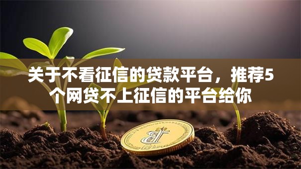 关于不看征信的贷款平台,推荐5个网贷不上征信的平台给你 关于不看征信的贷款平台,推荐5个网贷不上征信的平台给你
